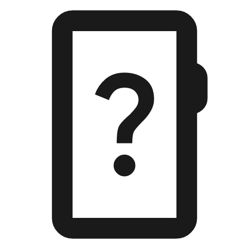 Mobile question outline icon, outline style, from Material Symbols