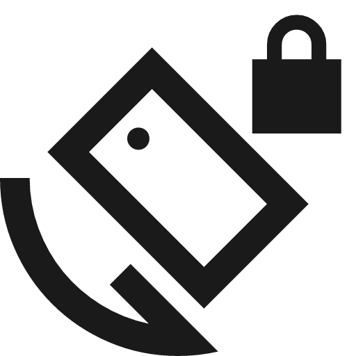 Mobile rotate lock outline sharp icon, sharp-cornered style, from Material Symbols