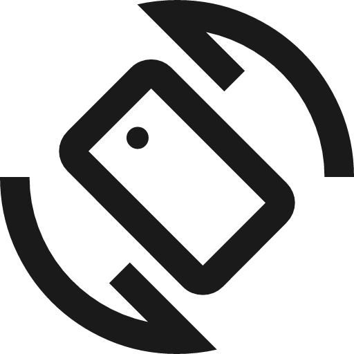 Mobile rotate outline icon, outline style, from Material Symbols