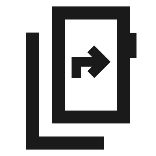 Mobile share stack outline sharp icon, sharp-cornered style, from Material Symbols