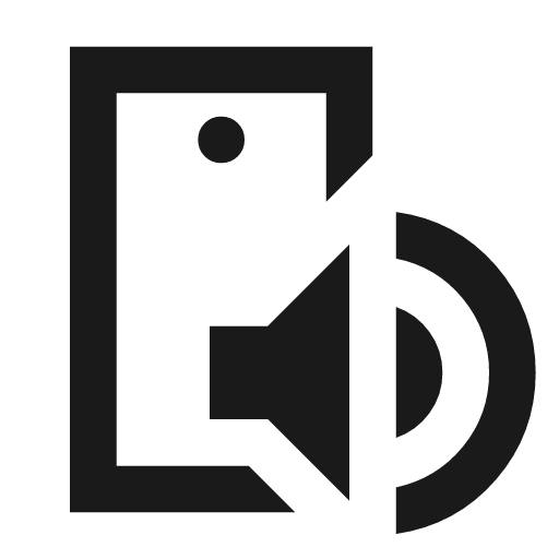 Mobile speaker outline sharp icon, sharp-cornered style, from Material Symbols