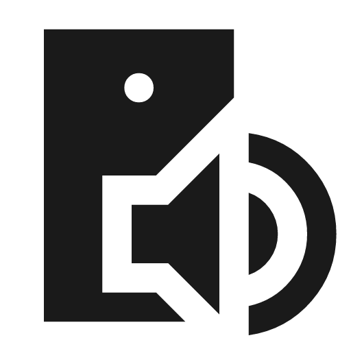 Mobile speaker sharp icon, sharp-cornered style, from Material Symbols