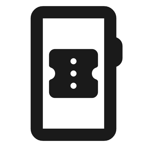 Mobile ticket outline rounded icon, rounded style, from Material Symbols