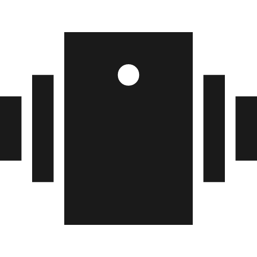 Mobile vibrate sharp icon, sharp-cornered style, from Material Symbols