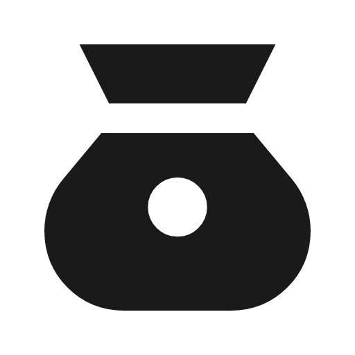 Money bag icon, solid style, from Material Symbols