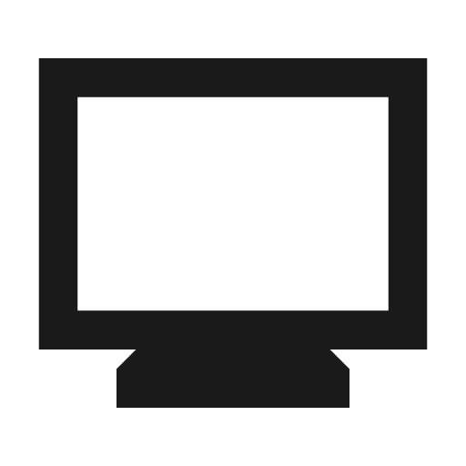 Monitor outline sharp icon, sharp-cornered style, from Material Symbols