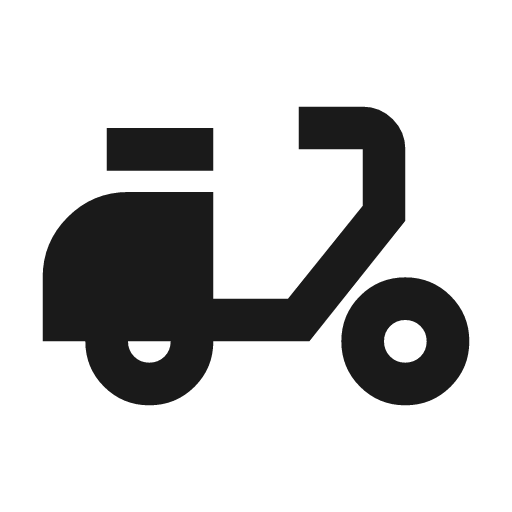 Moped icon, solid style, from Material Symbols