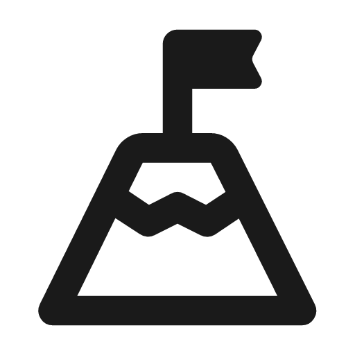 Mountain flag outline rounded icon, rounded style, from Material Symbols