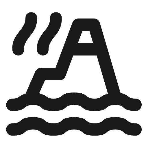 Mountain steam outline rounded icon, rounded style, from Material Symbols