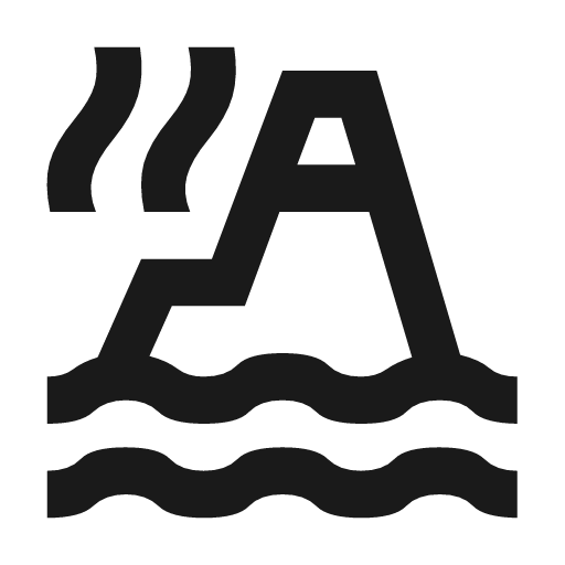Mountain steam outline icon, outline style, from Material Symbols