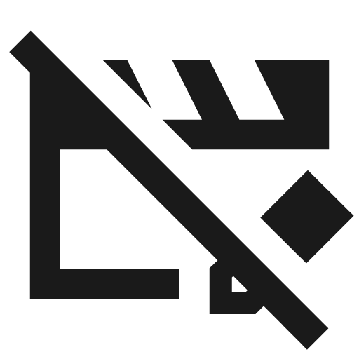 Movie edit off outline sharp icon, sharp-cornered style, from Material Symbols