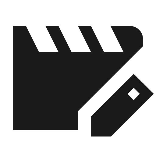 Movie edit sharp icon, sharp-cornered style, from Material Symbols