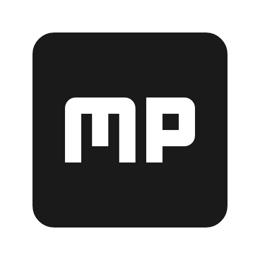 Mp icon, solid style, from Material Symbols