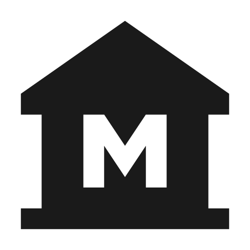 Museum icon, solid style, from Material Symbols