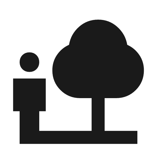 Nature people sharp icon, sharp-cornered style, from Material Symbols