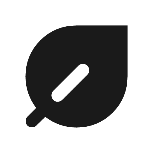 Nest eco leaf icon, solid style, from Material Symbols