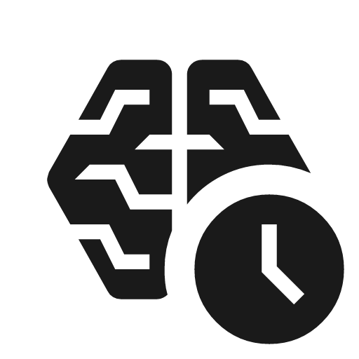 Network intelligence history icon, solid style, from Material Symbols
