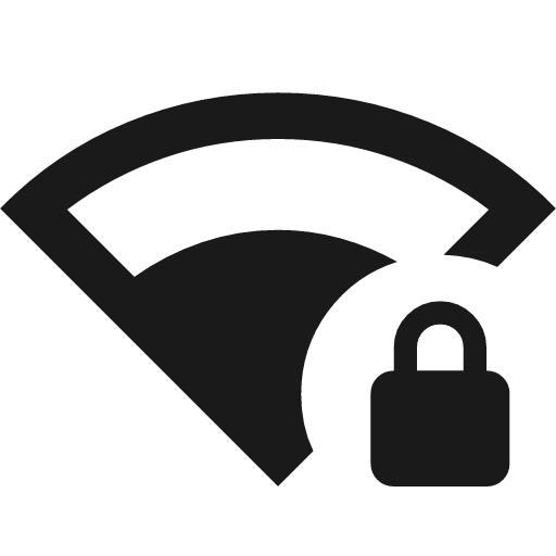 Network wifi 3 bar locked icon, solid style, from Material Symbols