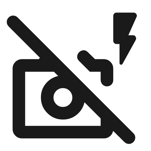 No flash outline rounded icon, rounded style, from Material Symbols