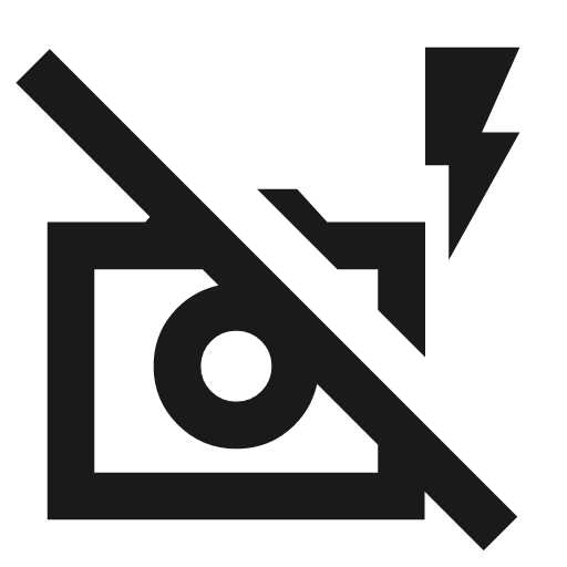 No flash outline sharp icon, sharp-cornered style, from Material Symbols