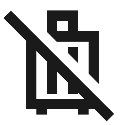 No luggage outline sharp icon, sharp-cornered style, from Material Symbols
