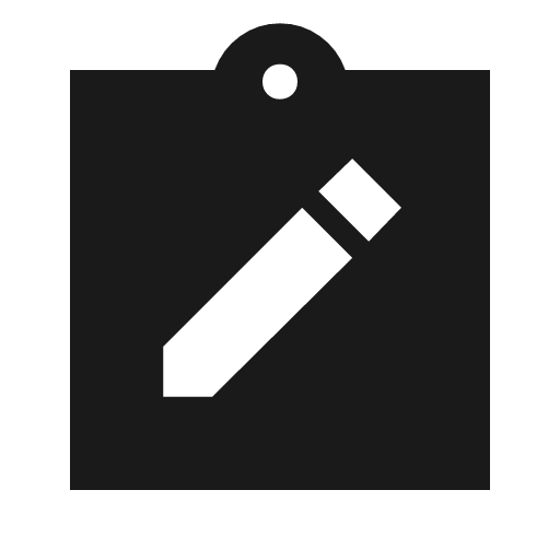 Note alt sharp icon, sharp-cornered style, from Material Symbols