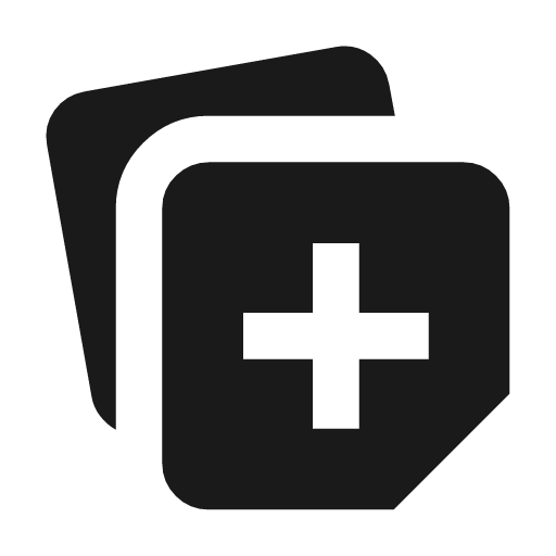 Note stack add icon, solid style, from Material Symbols
