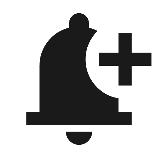 Notification add icon, solid style, from Material Symbols