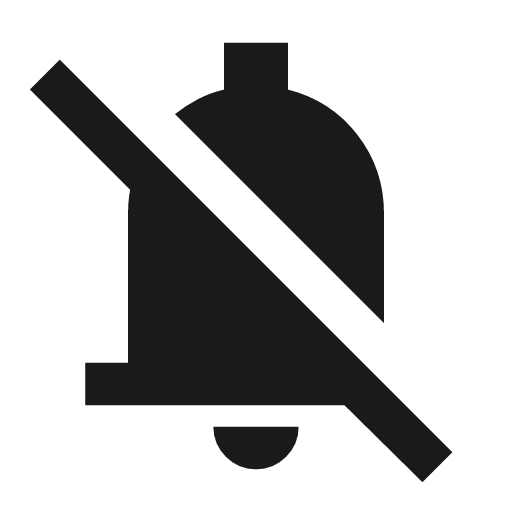 Notifications off sharp icon, sharp-cornered style, from Material Symbols