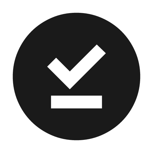 Offline pin icon, solid style, from Material Symbols