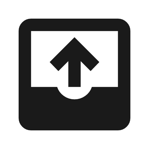 Outbox icon, solid style, from Material Symbols