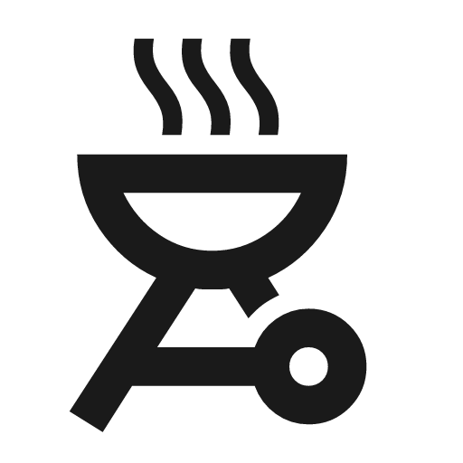 Outdoor grill outline sharp icon, sharp-cornered style, from Material Symbols