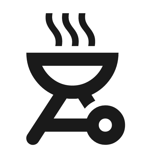 Outdoor grill outline icon, outline style, from Material Symbols