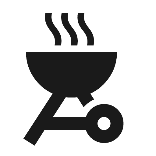 Outdoor grill sharp icon, sharp-cornered style, from Material Symbols