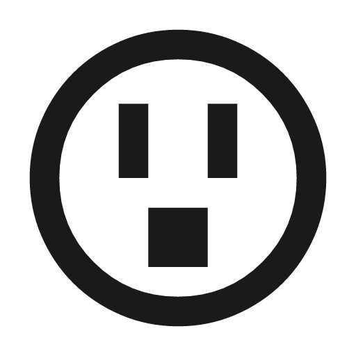 Outlet outline sharp icon, sharp-cornered style, from Material Symbols