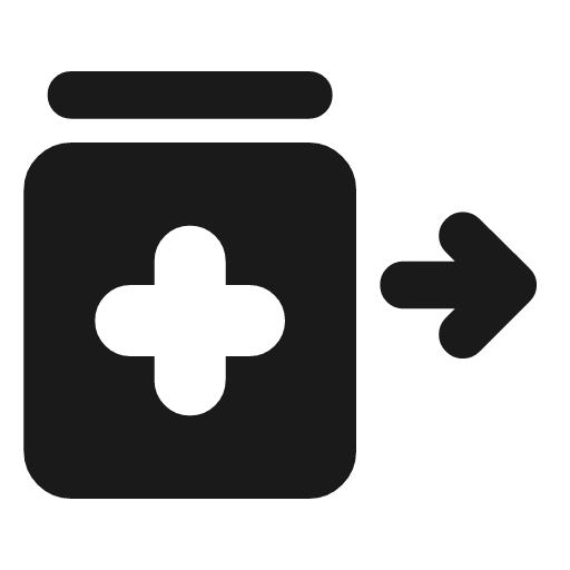Outpatient med rounded icon, rounded style, from Material Symbols