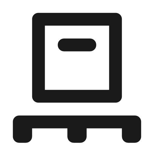 Pallet outline rounded icon, rounded style, from Material Symbols