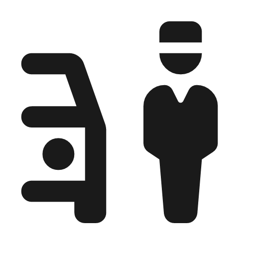 Parking valet outline rounded icon, rounded style, from Material Symbols