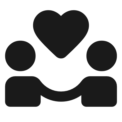 Partner heart rounded icon, rounded style, from Material Symbols