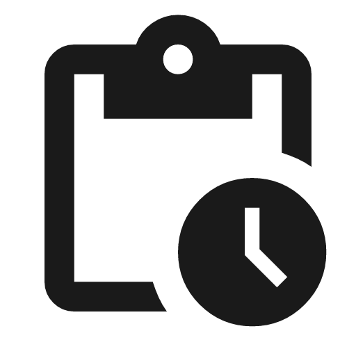 Pending actions icon, solid style, from Material Symbols