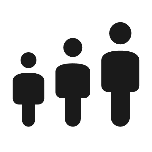 People size increase rounded icon, rounded style, from Material Symbols