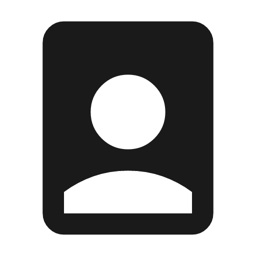 Person book icon, solid style, from Material Symbols