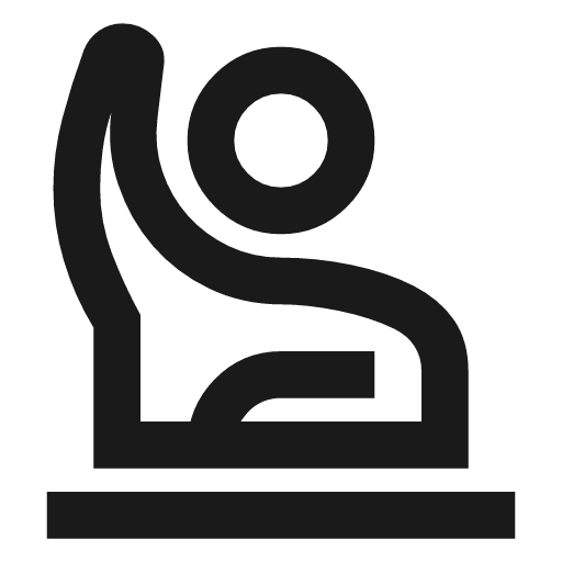 Person raised hand outline icon, outline style, from Material Symbols