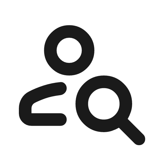 Person search outline rounded icon, rounded style, from Material Symbols