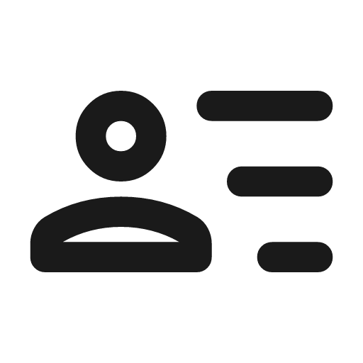 Person text outline rounded icon, rounded style, from Material Symbols