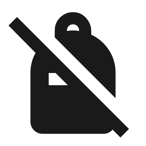 Personal bag off icon, solid style, from Material Symbols