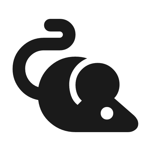 Pest control rodent icon, solid style, from Material Symbols