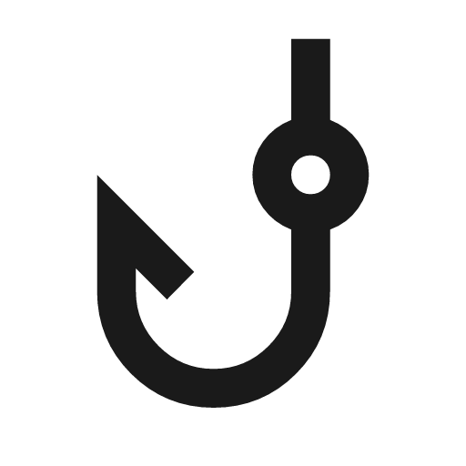 Phishing outline icon, outline style, from Material Symbols