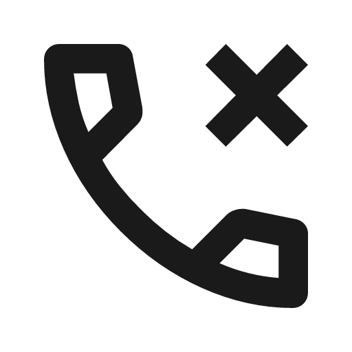 Phone cancel outline icon, outline style, from Material Symbols