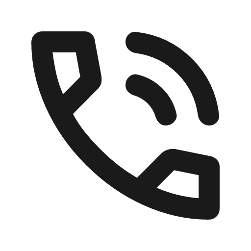Phone in talk outline rounded icon, rounded style, from Material Symbols